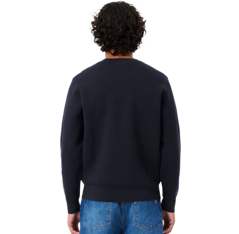 Lacoste Jacquard Tennis Crew Neck - black/white