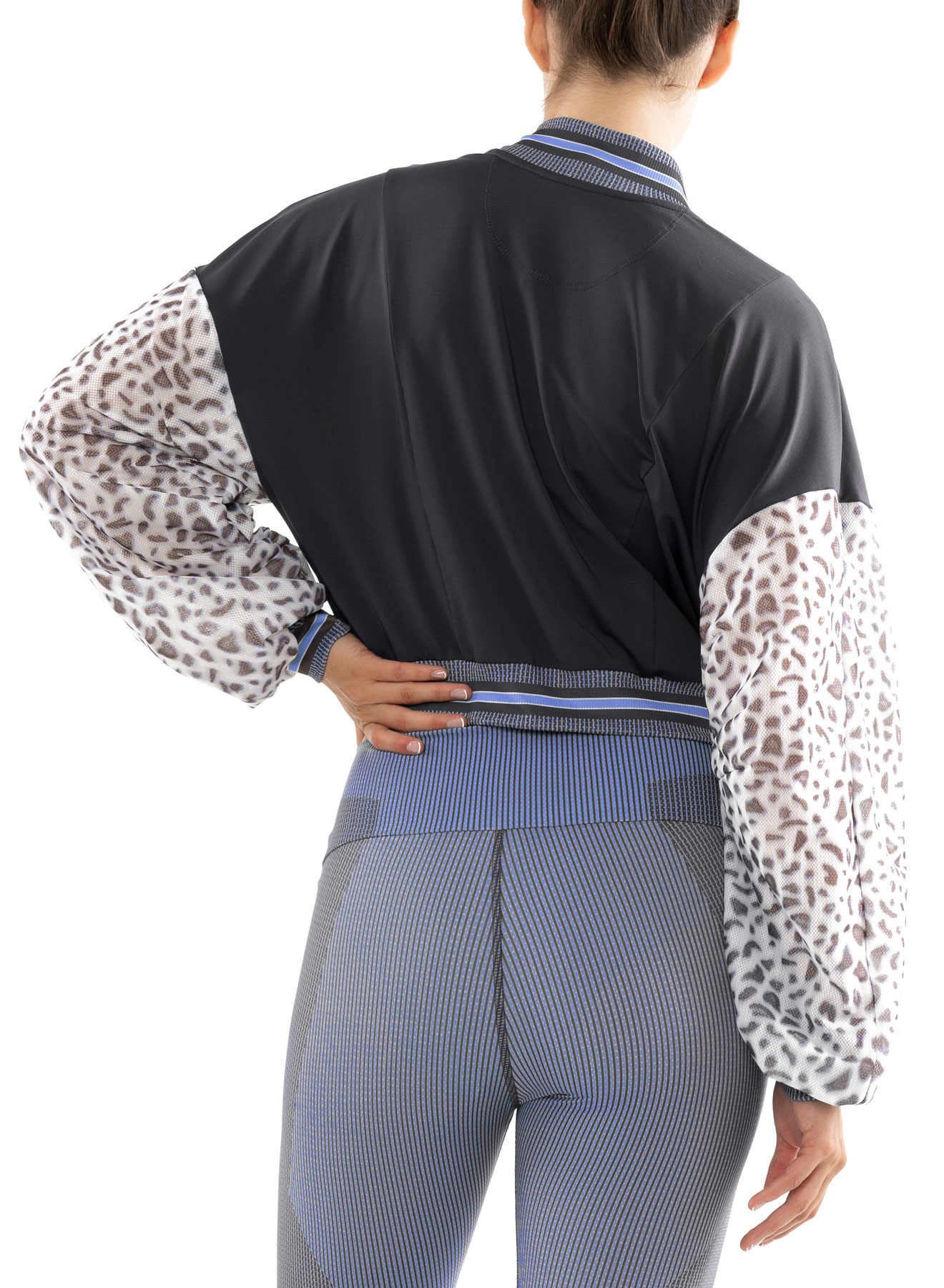 Lucky in Love On The Prowl Prowl Cropped Bomber Jacket Women - charcoal
