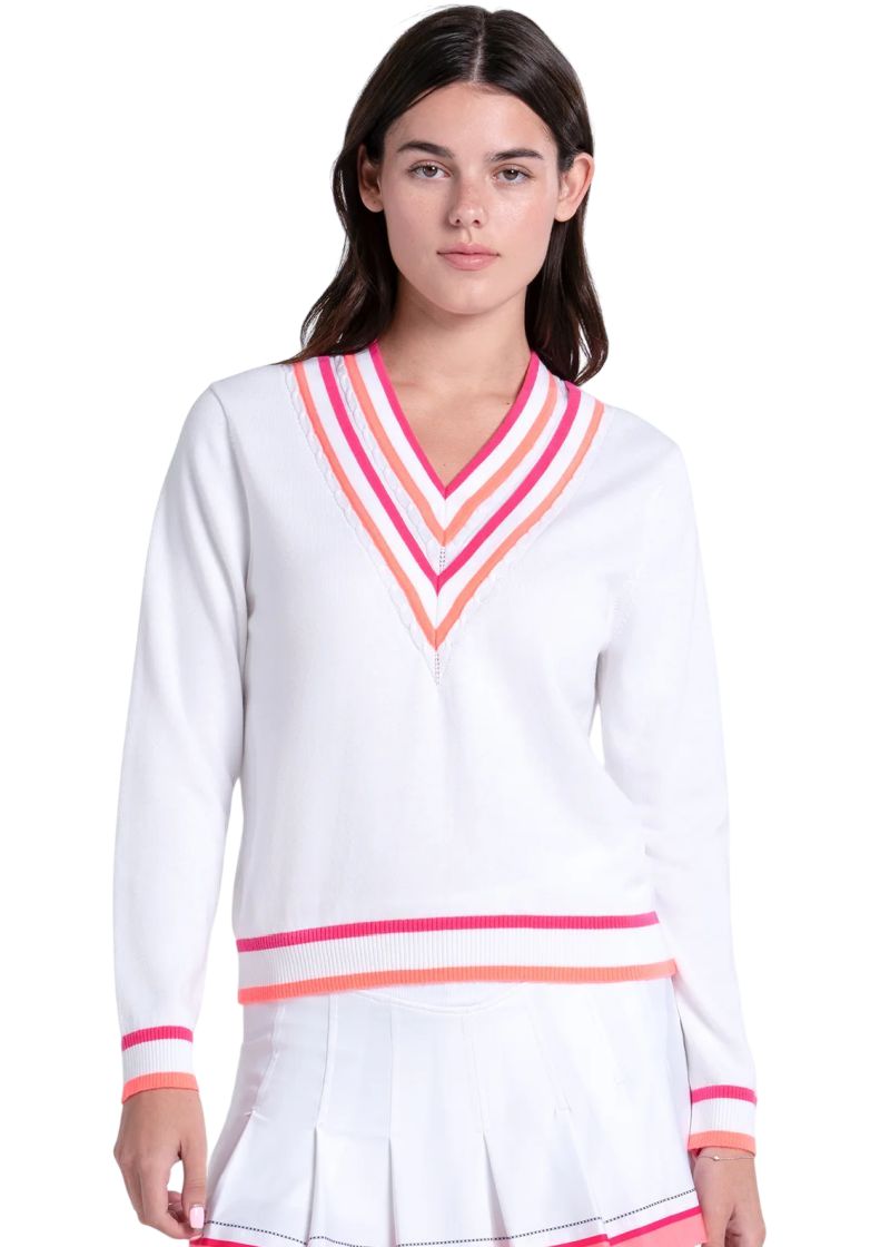 Lucky in Love Victory V-neck - white/pink Lucky in Love Victory V-neck - white/pink