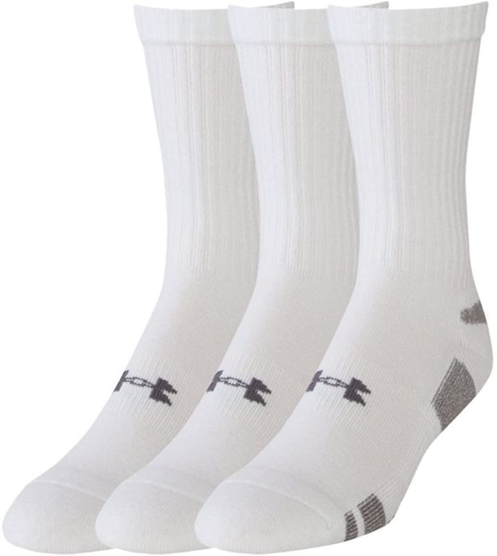 Under Heatgear Tech Crew Youth Sport Socks - white/white
