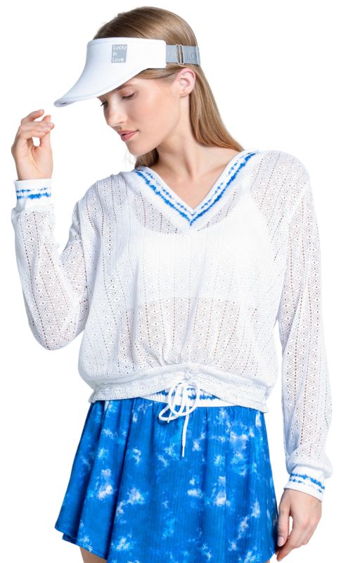 Lucky in Love Shibori Stripe Lace - white