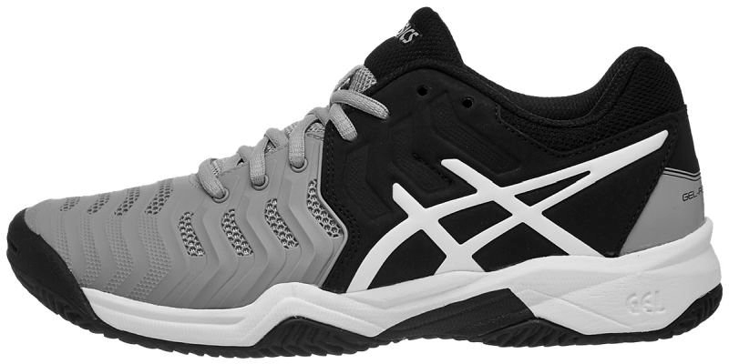 Asics Gel-Resolution 7 Clay GS - mid grey/black/white