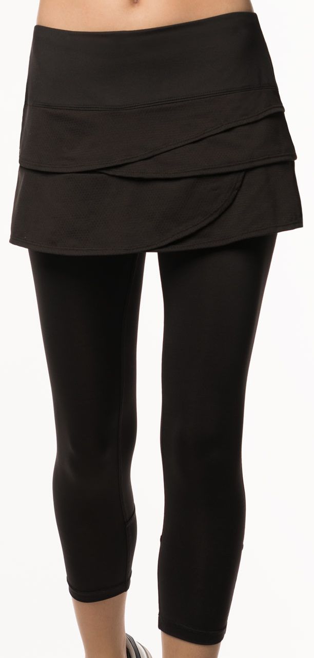 Lucky in Love Scallop Skirt Capri Women - black