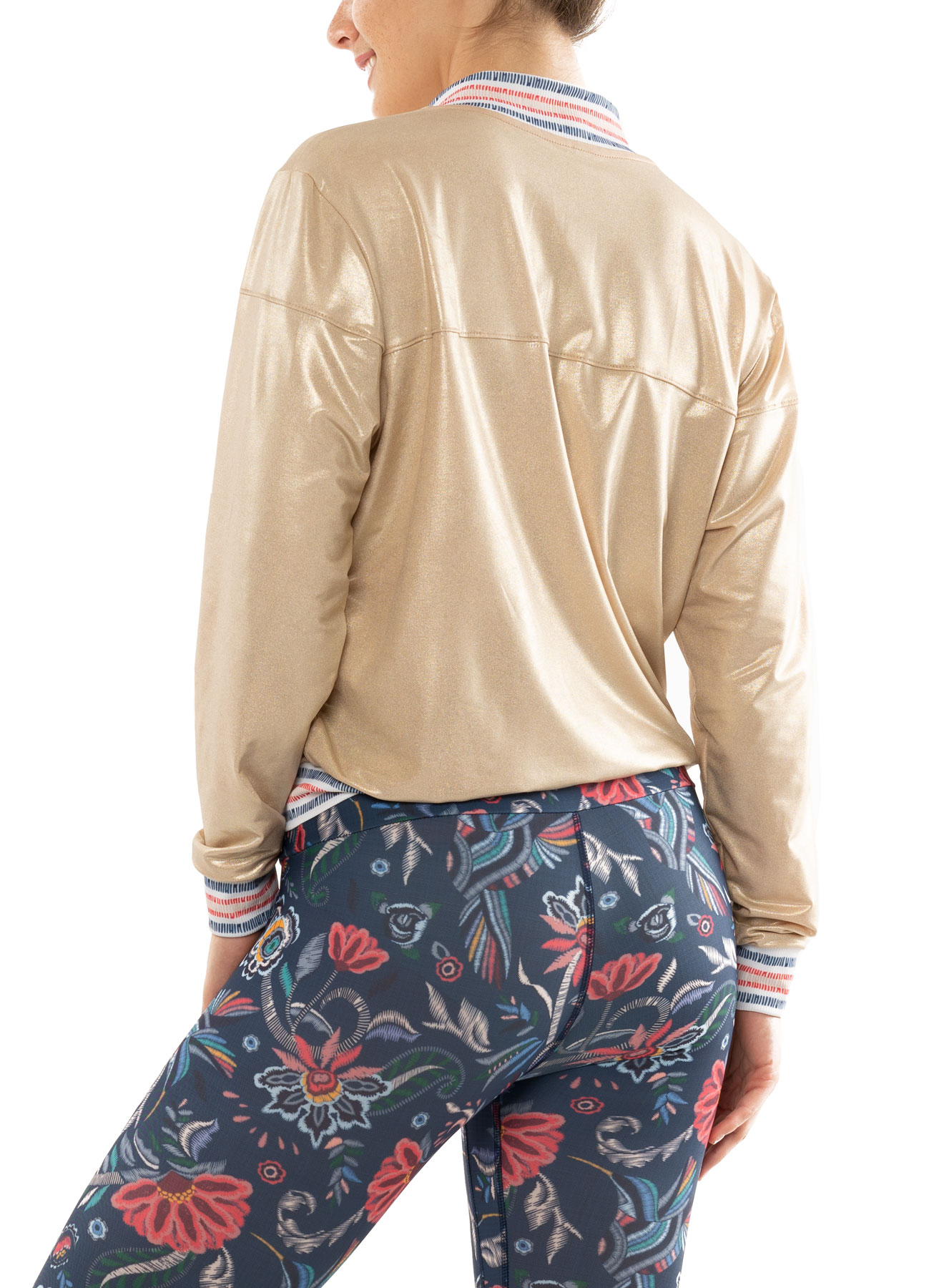Lucky in Love A Stitch In Time Champagne Bomber Jacket Women - champagne