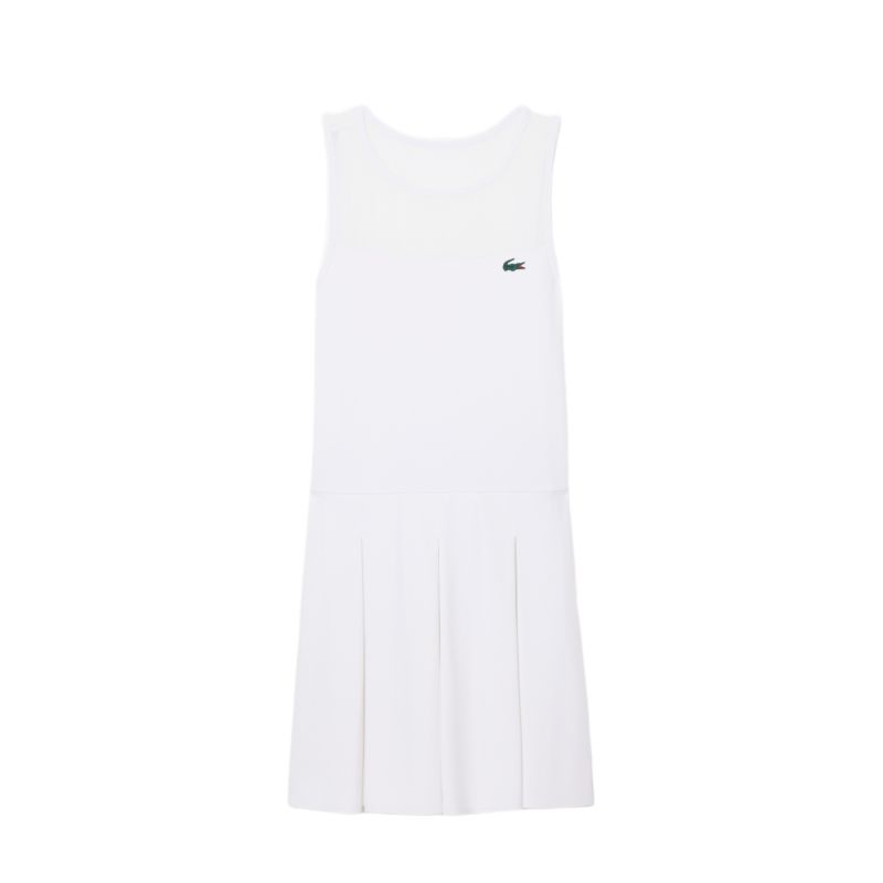 Damska sukienka Lacoste Dual Fabric Pleated Stretch Tennis - white