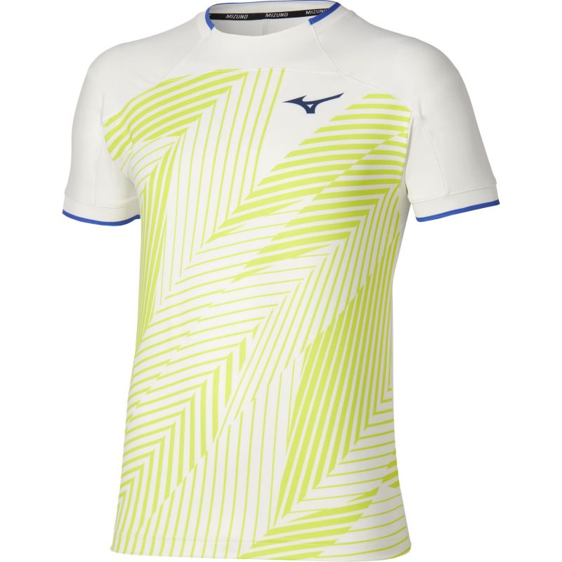 Mizuno Stargazer Shadow Graphic Short-Sleeve - white/yellow