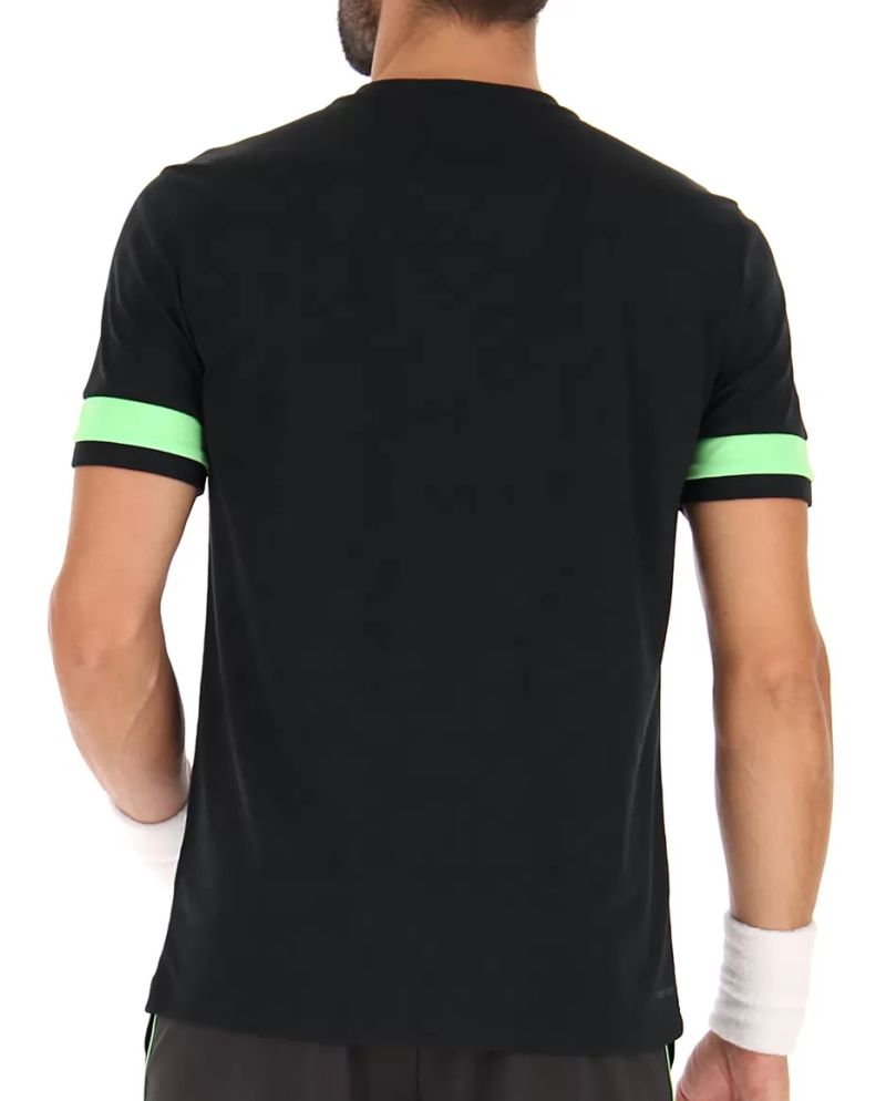 Lotto Superrapida V Tee - all black/green apple neo