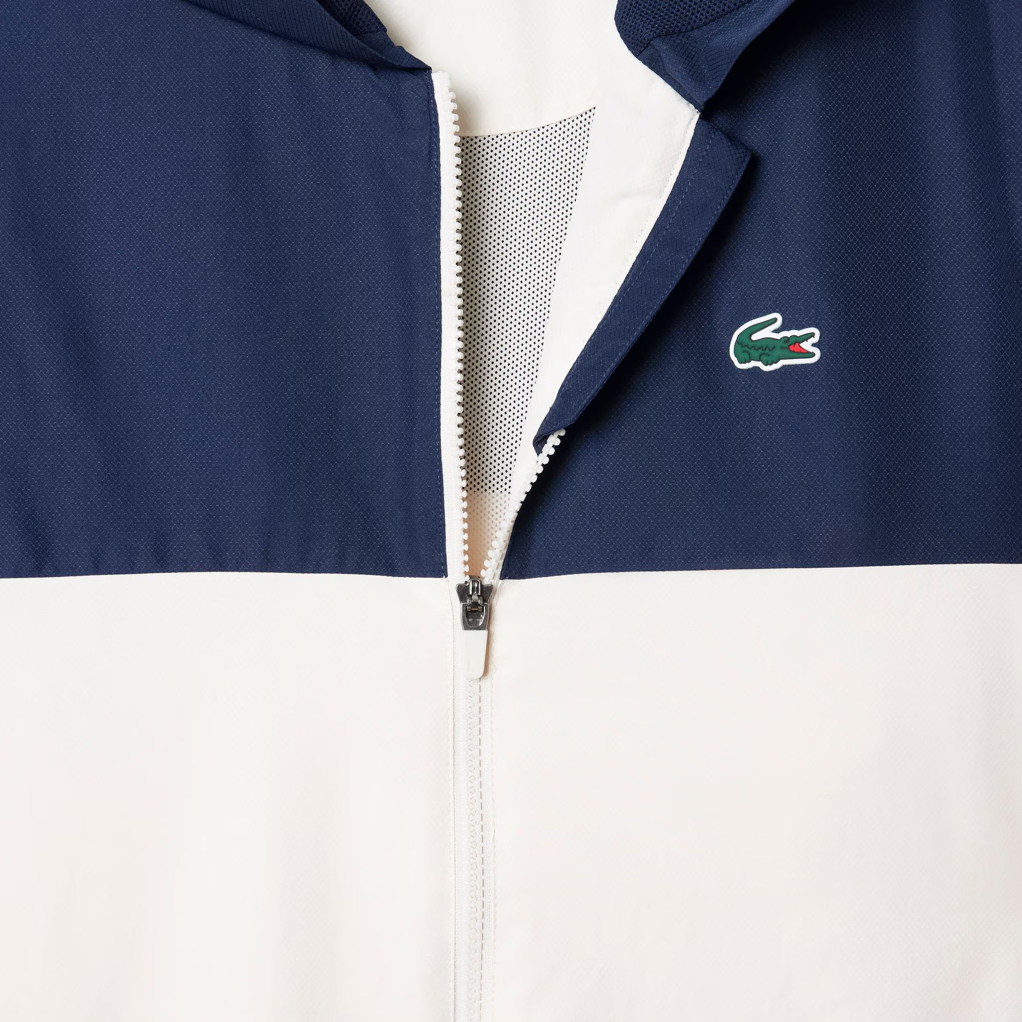 Lacoste Water-Repellent Hooded - white/purple/navy blue