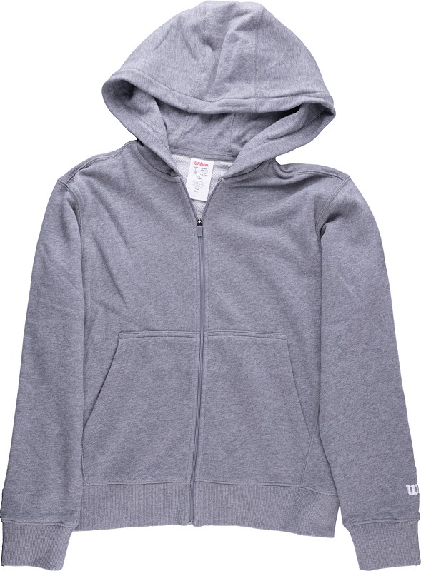 Bluza tenisowa Wilson Kids Unisex Team Zip Hoodie - medium gray heather # L Bluza tenisowa Wilson Kids Unisex Team Zip Hoodie - medium gray heather # L