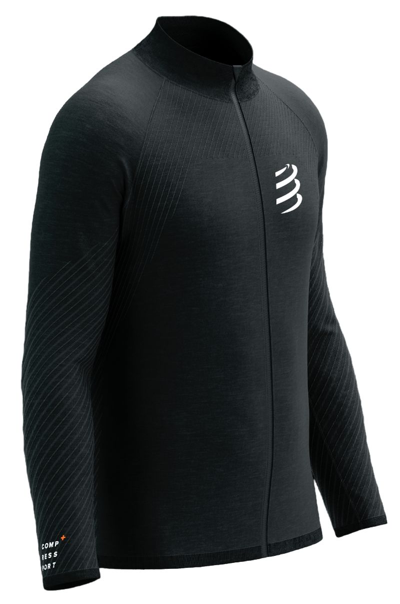 Compressport Seamless Zip Sweatshirt - black Compressport Seamless Zip Sweatshirt - black