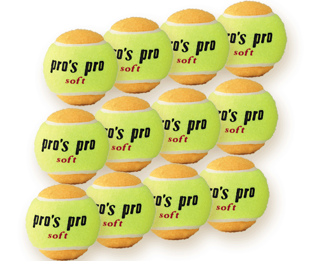 Pro's Pro Soft Tennis Ball yellow/orange 12B