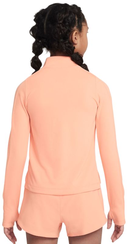 Nike Girls Dri-FIT Long-Sleeve 1/4-Zip Top - apricot agate/white