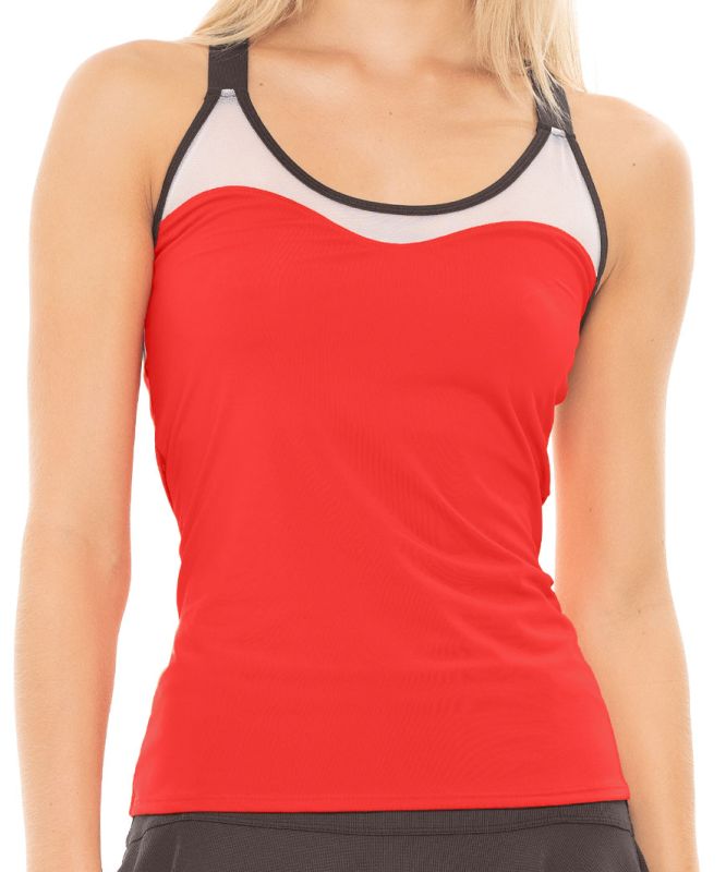 Lucky in Love Tech It Out Crossover Tank W/Bra - crimson Lucky in Love Tech It Out Crossover Tank W/Bra - crimson
