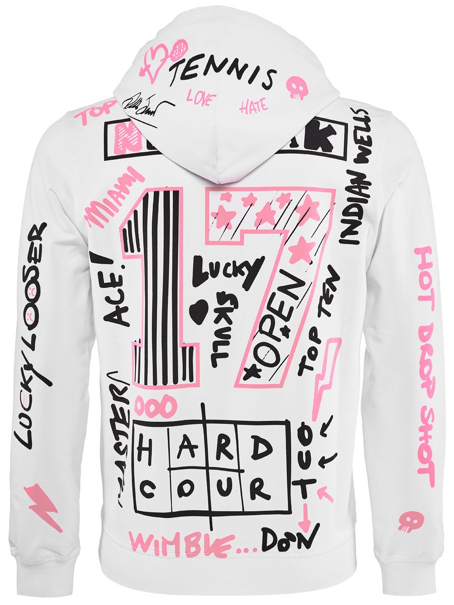 Hydrogen Graffiti Hoodie Man - white/fuchsia