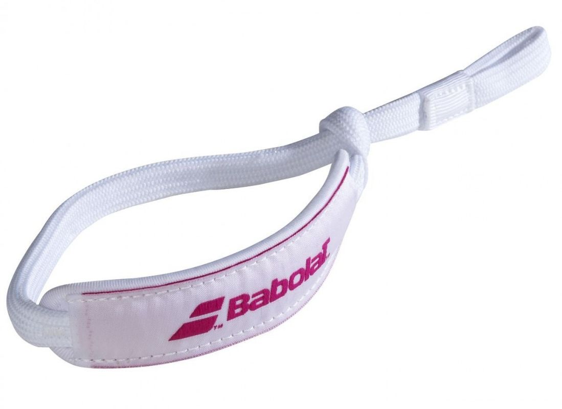 babolat-wrist-strap-padel-blanc-rose Babolat Wrist Strap Padel - white pink
