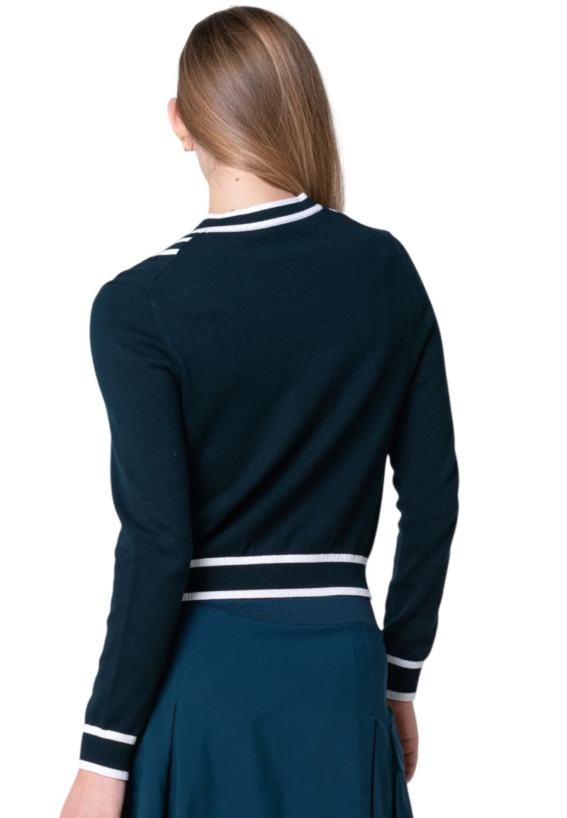 Lucky in Love Victory V-Neck Sweater - white/midnight