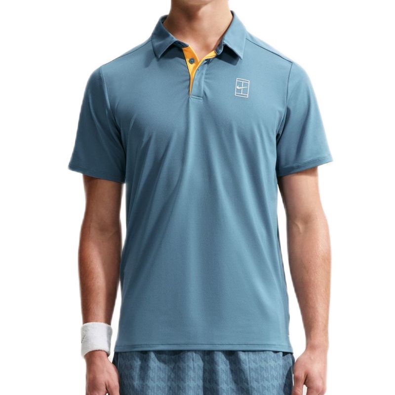 Męskie polo tenisowe Nike Court Advantage Dri-Fit Tennis - smokey blue/white