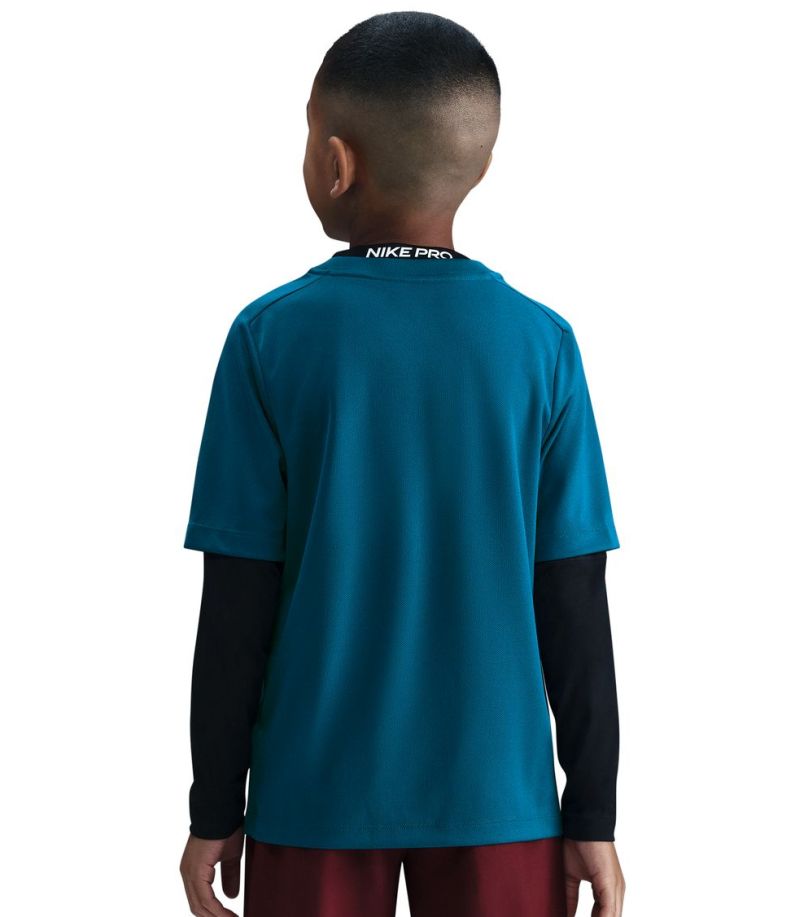 Nike Boys Multi Dri-FIT Short-Sleeve - green abyss/white