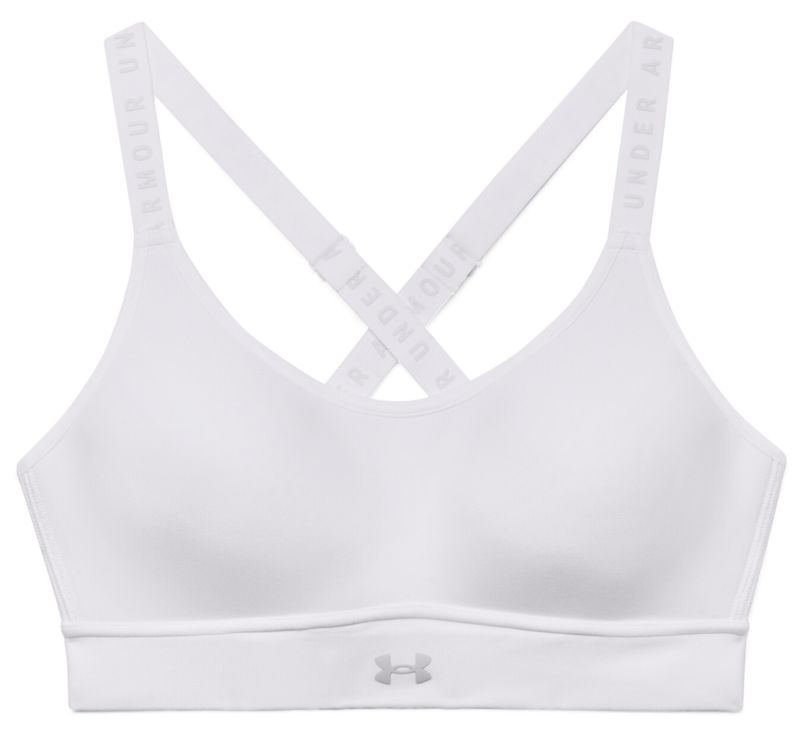 Under Armour Women's UA Infinity Mid Covered Sports Bra - white/halo gray Under Armour Women's UA Infinity Mid Covered Sports Bra - white/halo gray
