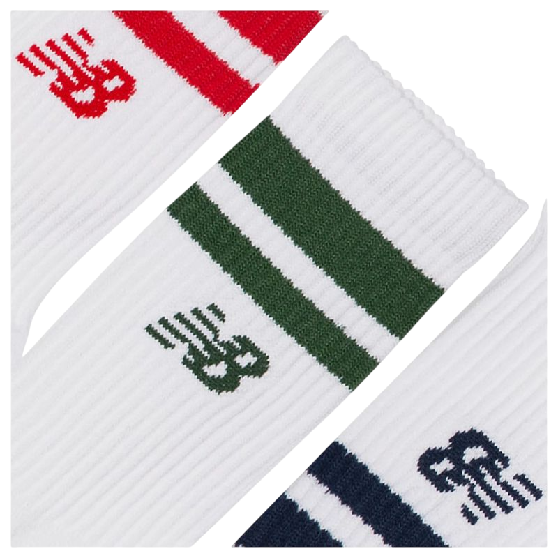 New Balance Active Lifestyle Striped Crew 3P - team red New Balance Active Lifestyle Striped Crew 3P - team red