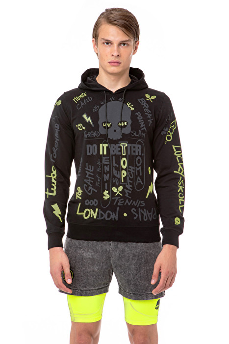 hydrogen-graffiti-hoodie-man-black-3 Hydrogen Graffiti Hoodie Man - black