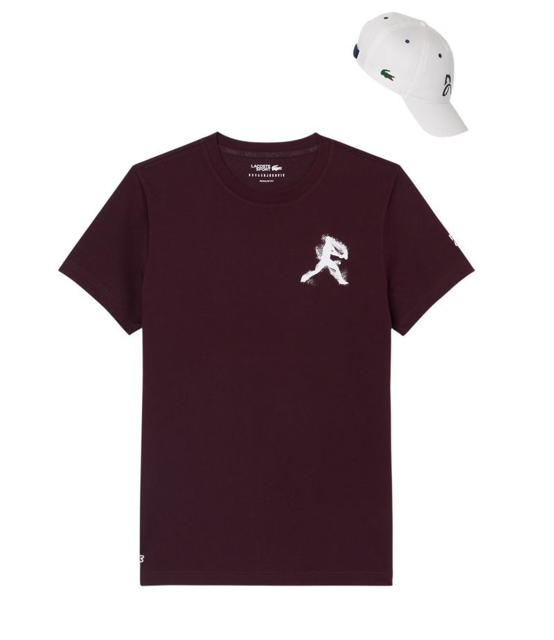 Męski t-shirt Lacoste Tennis x Novak Djokovic Pack - brown