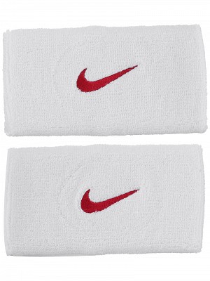 Nike Swoosh Double-Wide Wristbands - white/varsity red