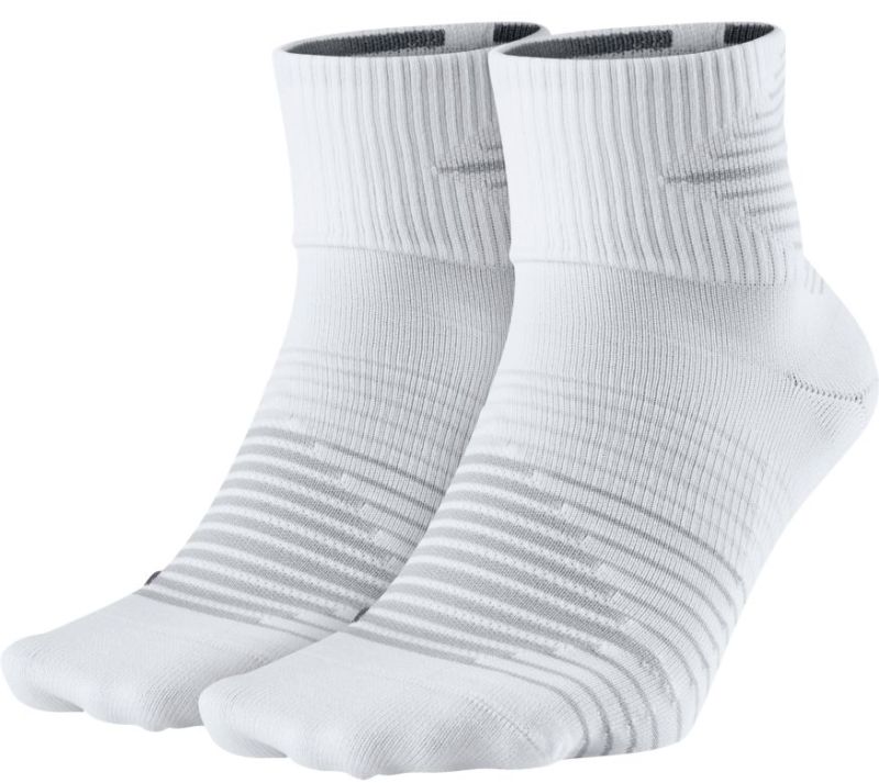 Nike Dri-Fit Lightweight Quarter Running Sock - 2 pary/white/pure platinum/dark grey