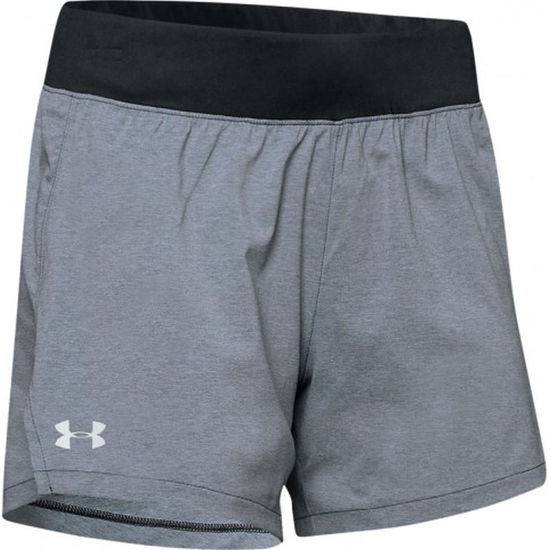 Under Armour Women's UA Launch SW Go Long Shorts - black full heather/black