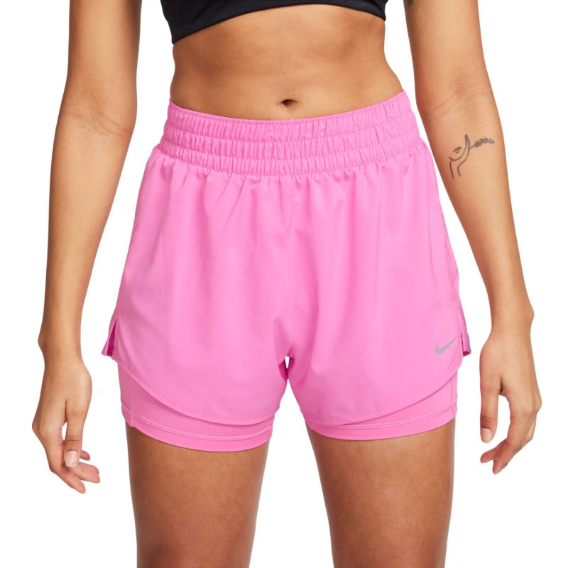 Nike One Dri-Fit 2-in-1 High-Waisted 3in Training - playful pink/reflective silver 