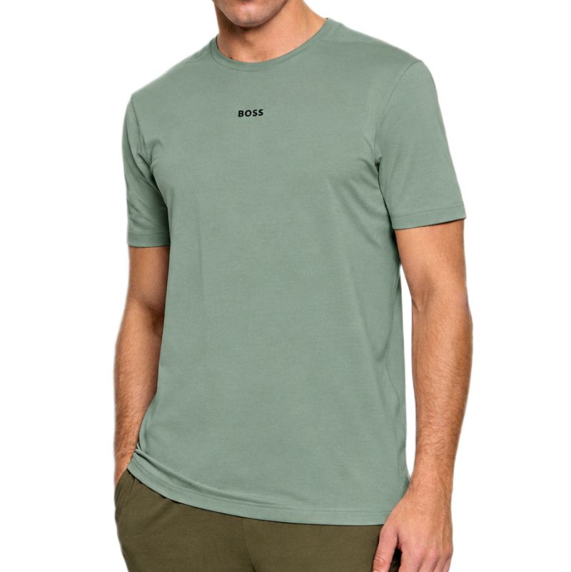 Męski t-shirt BOSS Slim Fit Active - open green