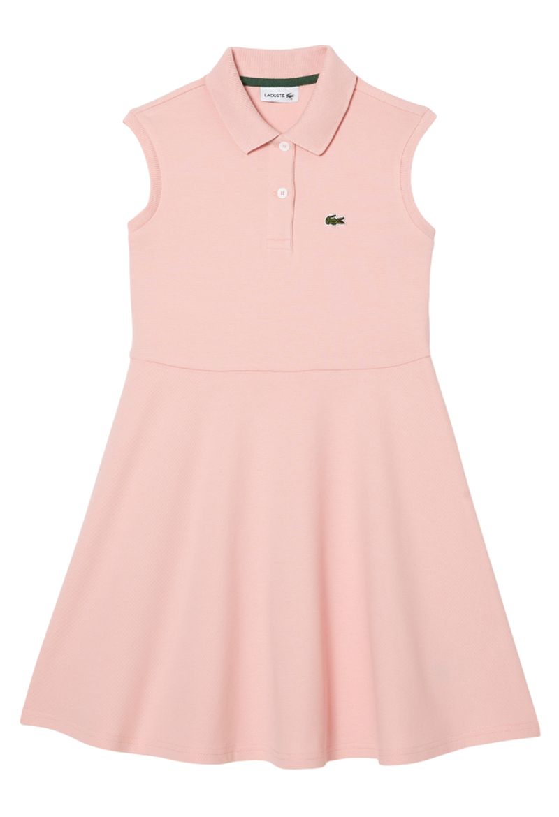 EJ5297_KF9_24 Lacoste Girls’ Fit and Flare Stretch Piqué Polo