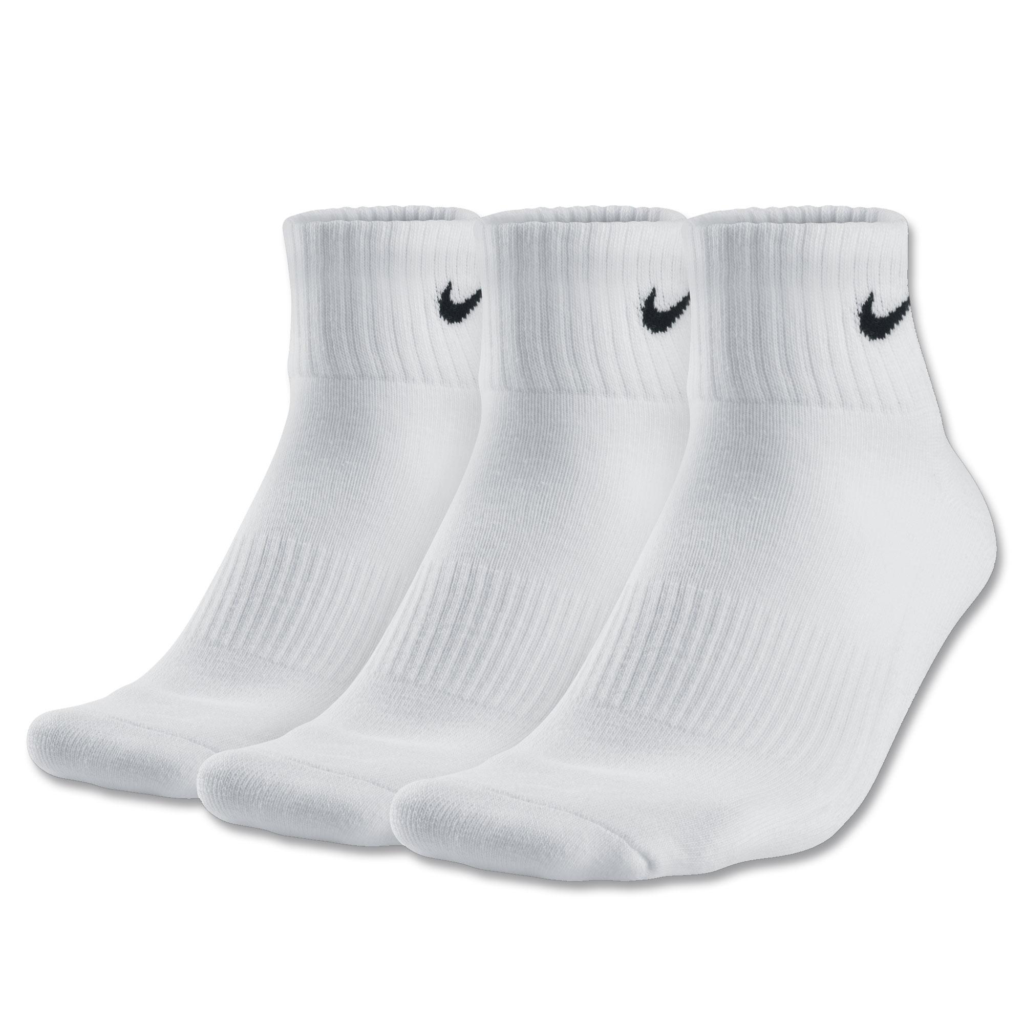 Nike Performance Cotton Lightweight Quarter - 3 pary/white