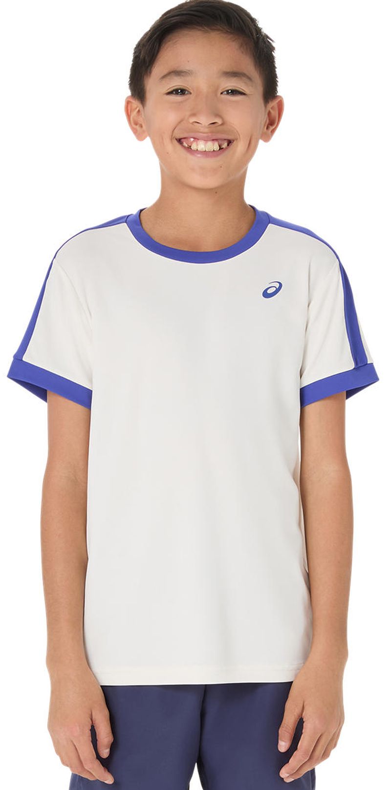 Asics Boys Tennis Short Sleeve - cream/dark cobalt