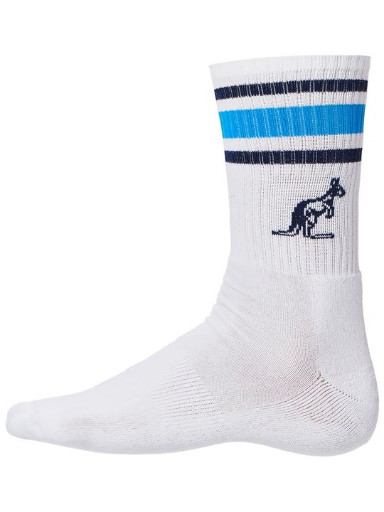 Australian Cotton Socks With Stripes 1P - white/navy/blue