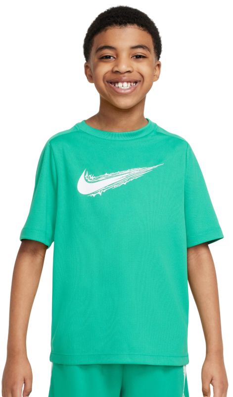 Nike Boys Multi Dri-FIT Short-Sleeve Top - stadium green/white
