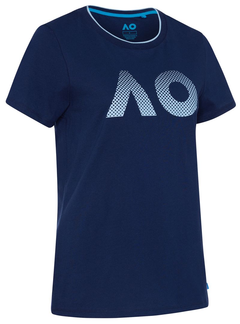 Australian Open T-Shirt AO Textured Logo - navy