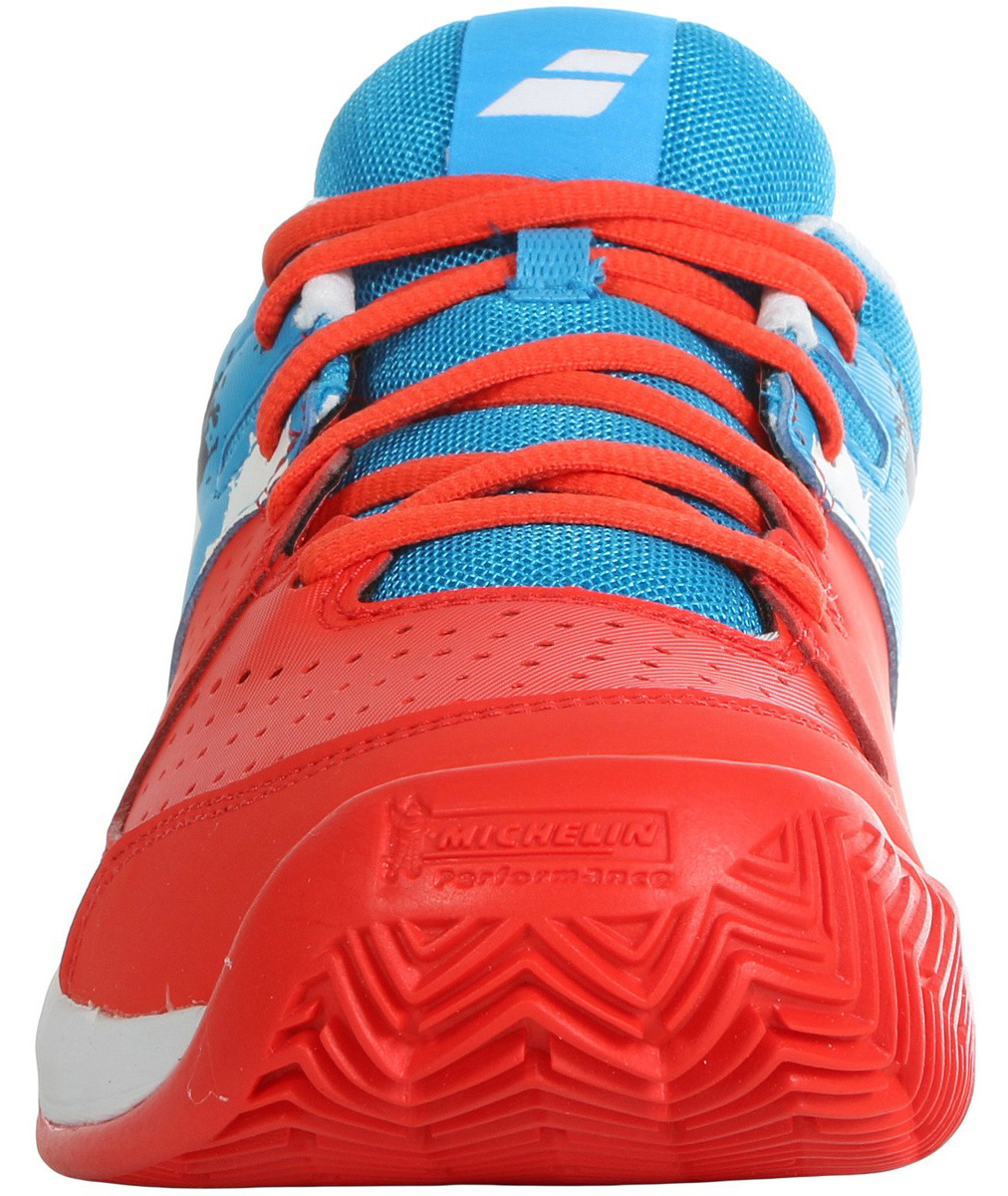 Babolat Pulsion Clay Junior - tomato red/blue aster