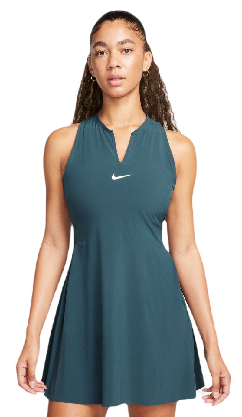 AURORA_DX1427-328_PHSFM001-2000 Nike Court Dri-Fit Advantage Club Dress - deep jungle/white
