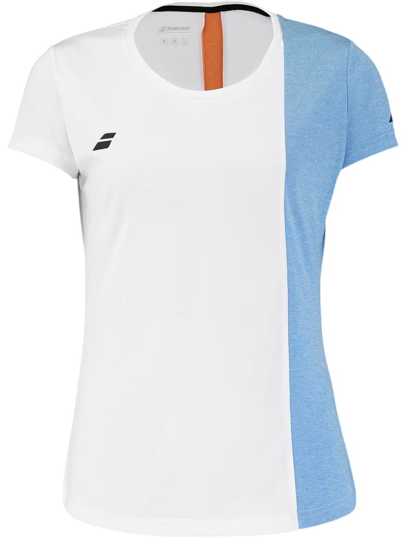 Babolat Play Cap Sleeve Top Girl - white/blithe blue