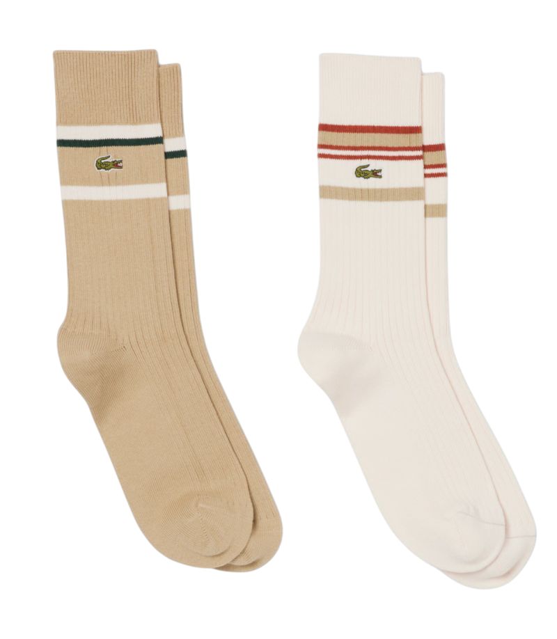 Lacoste Striped 2P - beige/white 