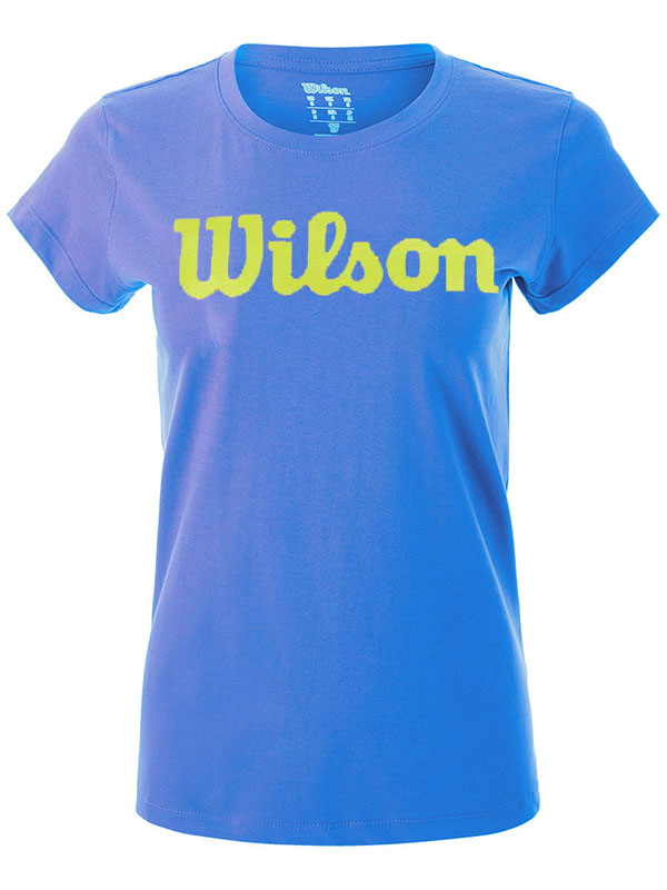 Wilson Women Script Cotton Tee II - brilliant blue/sharp green