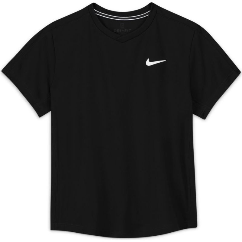Nike Court Dri-Fit Victory SS Top B - black/black/white