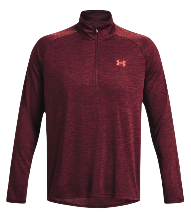 Under Armour UA Tech 2.0 1/2 Zip M - dark maroon/cordova red