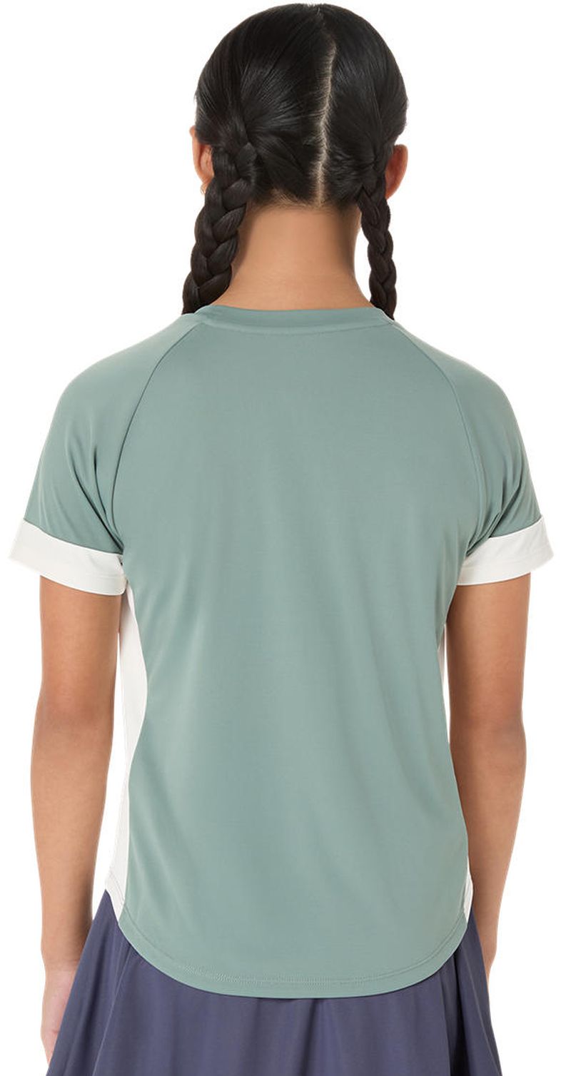 Asics Girls Tennis Short Sleeve - monument blue/cream 