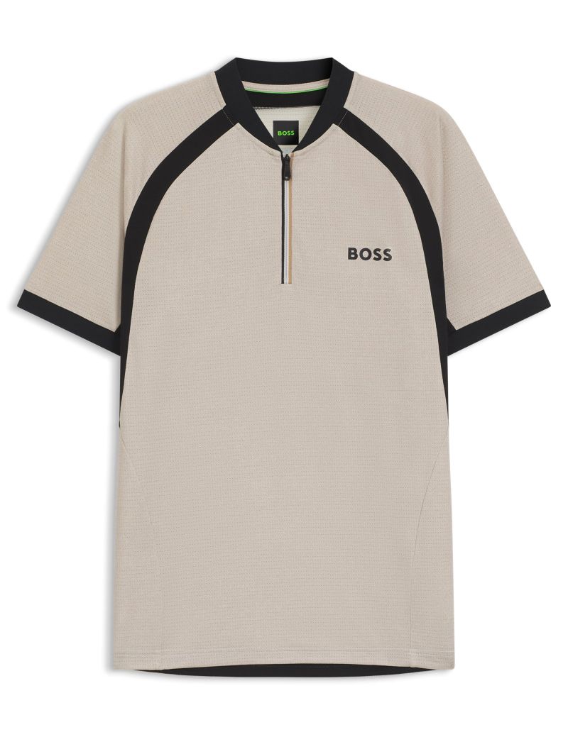 BOSS Matchball TOC Zip-Neck Slim-Fit - light beige