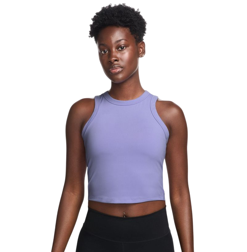 Nike One Fitted Dri-Fit Short Sleeve Crop - lilac ice/black