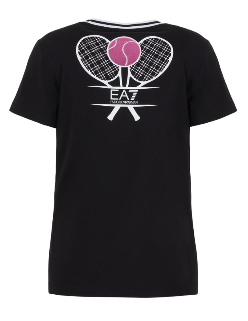 3DTT14_TJDZZ_1200-1 EA7 Woman Jersey T-Shirt - black