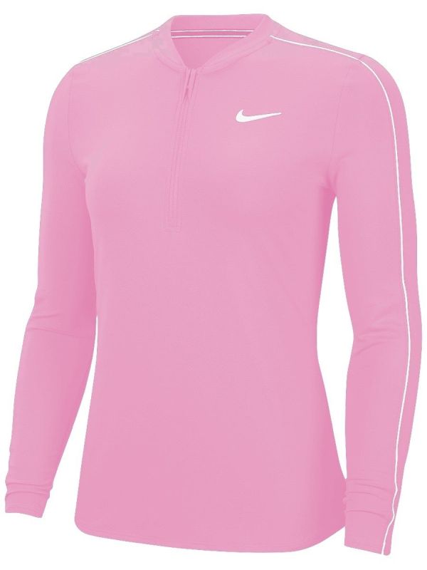 Nike Court Women Dry 1/2 Zip Top - pink rise/white/white/white Nike Court Women Dry 1/2 Zip Top - pink rise/white/white/white
