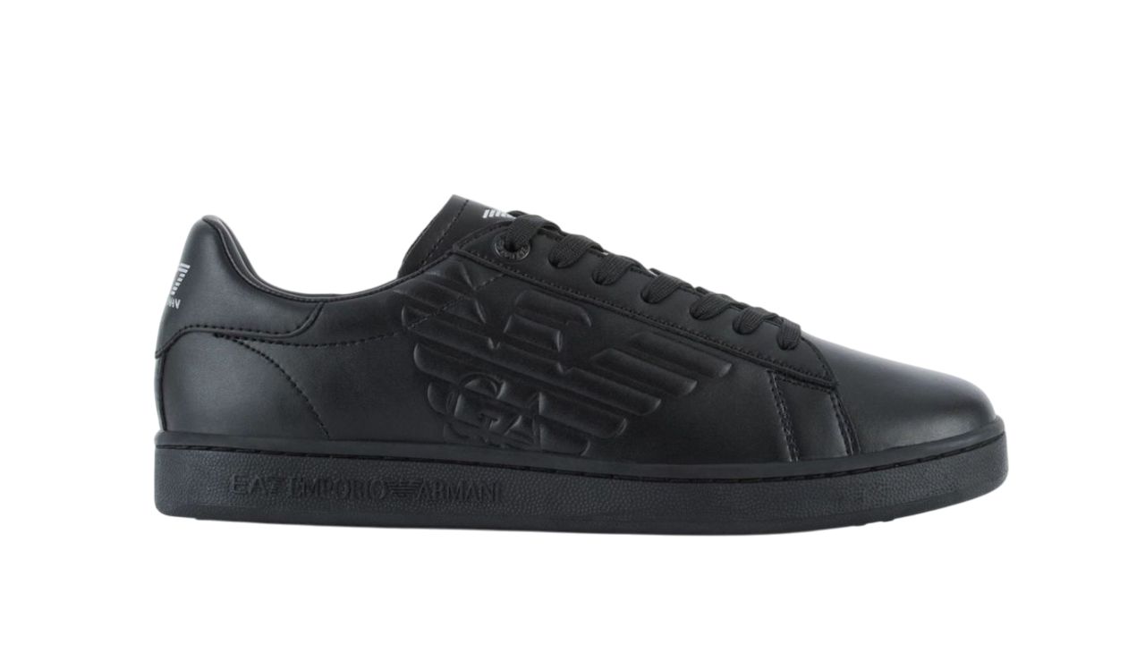EA7 Unisex Leather Sneaker - triple black 